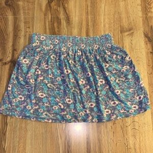 Forever 21 Blue and purple Floral mini skirt